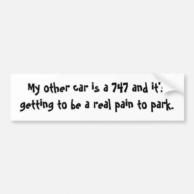 my-other-car-25 bumper sticker (Front)