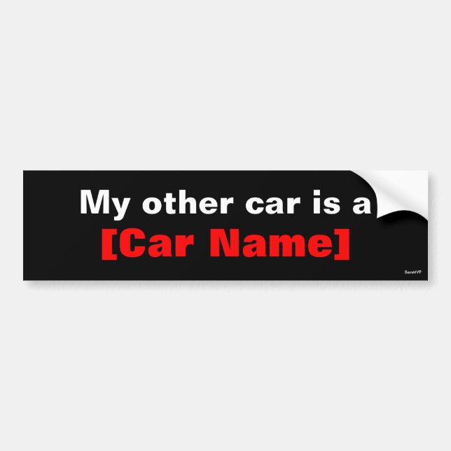 My other car is a... (Black) Bumper Sticker (Front)