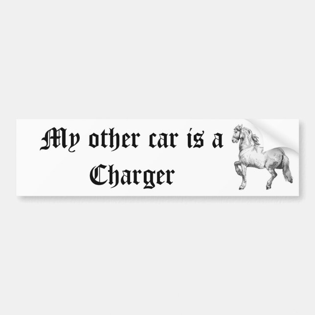My other car is a Charger Bumper Sticker (Front)