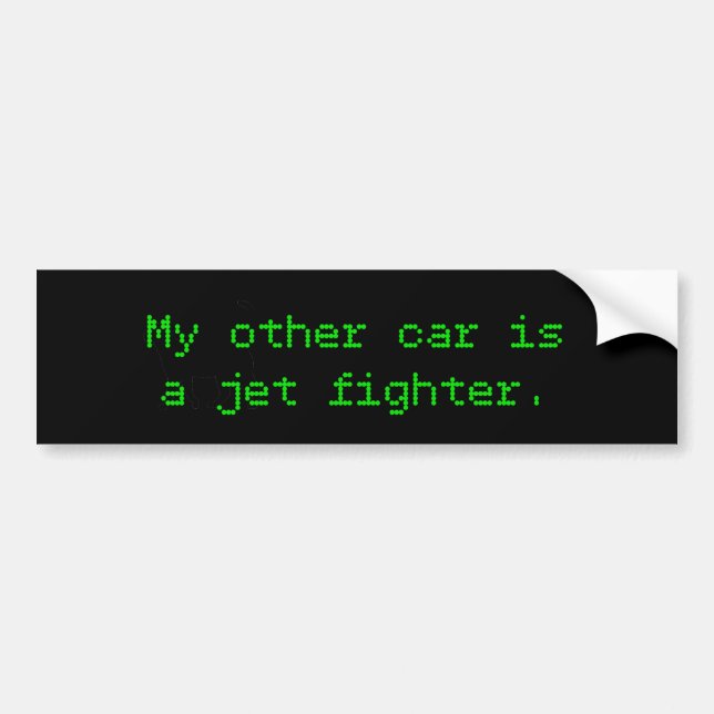 My Other Car Is A Jet Fighter Bumper Sticker (Front)