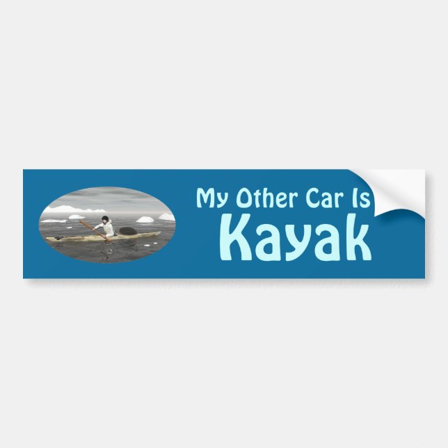 My Other Car Is A Kayak Bumper Sticker (Front)