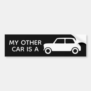 My Other Car is a Mini Car Black Bumper Sticker