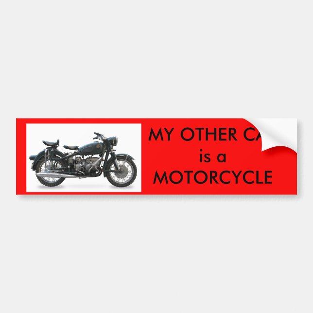 My Other Car is a Motorcycle Bumper Sticker (Front)