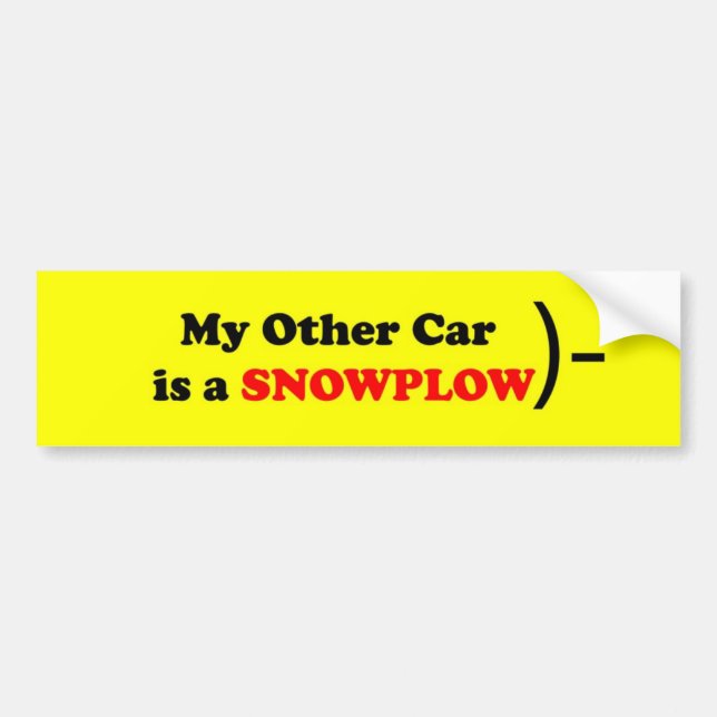 My other car is a SNOWPLOW Bumper Sticker (Front)