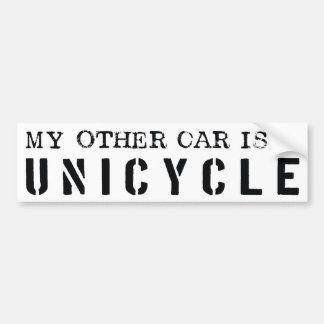 My Other Car is a Unicycle Bumper Sticker