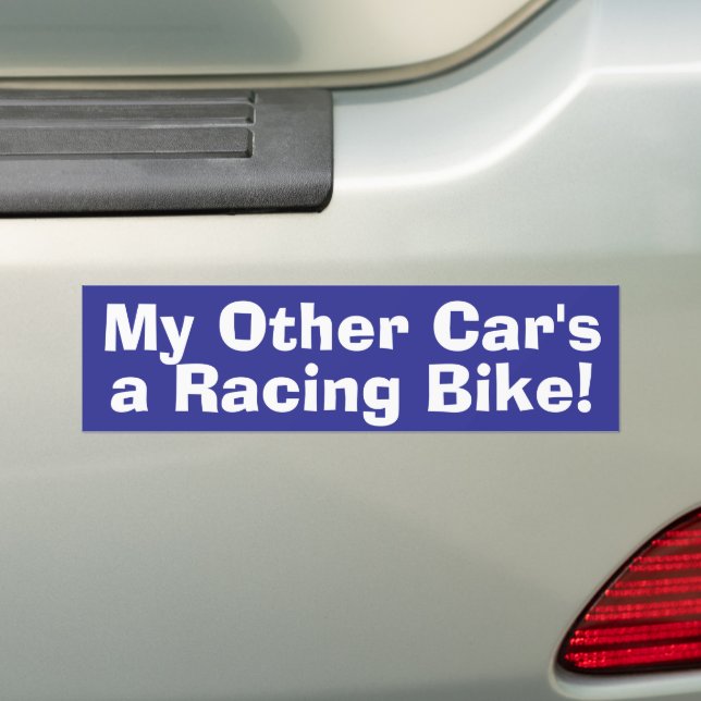 My Other Car's a Racing Bike Bumper Sticker (On Car)