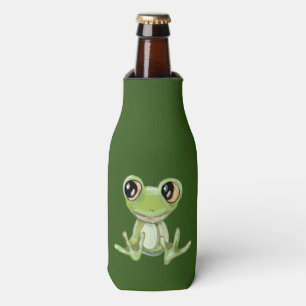 My Other Green Frog Friend Bottle Cooler