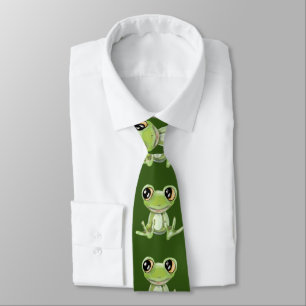 My Other Green Frog Friend Neck Tie