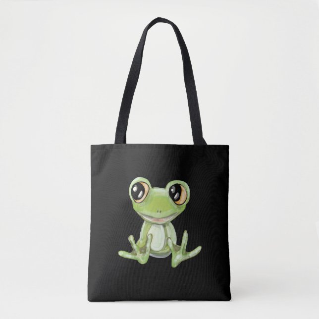 My Other Green Frog Friend Shoulder Tote Bag (Front)