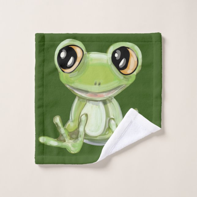 My Other Green Frog Friend Wash Cloth (Wash Cloth)