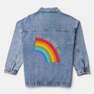 My Other Half Gay Couple Rainbow Pride Cool LGBT Denim Jacket