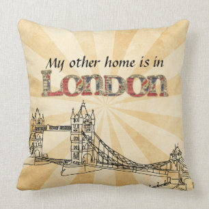 My Other Home London Throw Pillow