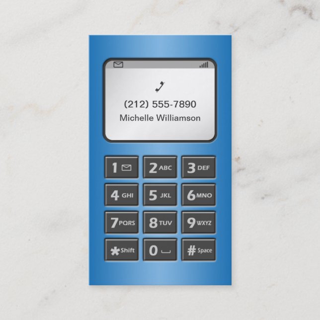 My Other Phone - Blue Personal Calling Cards (Front)