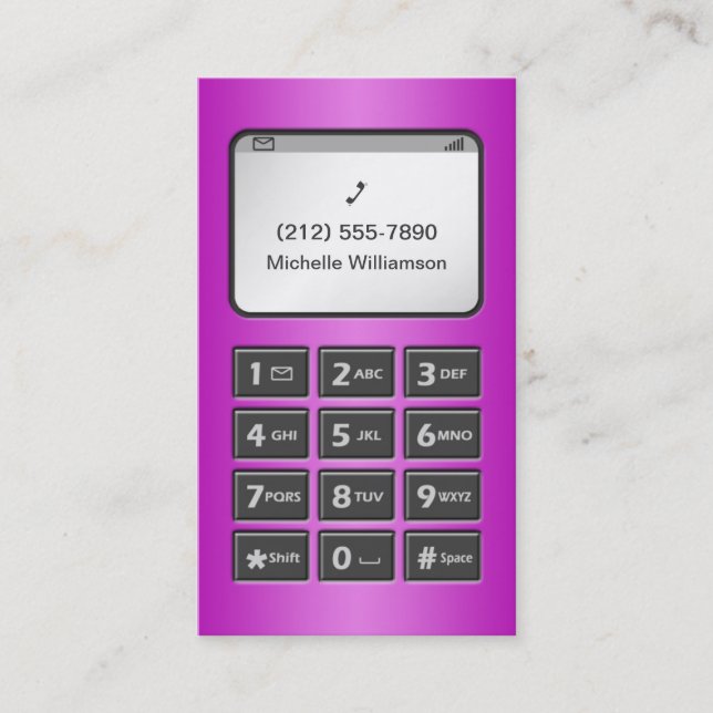 My Other Phone - Purple Personal Calling Cards (Front)