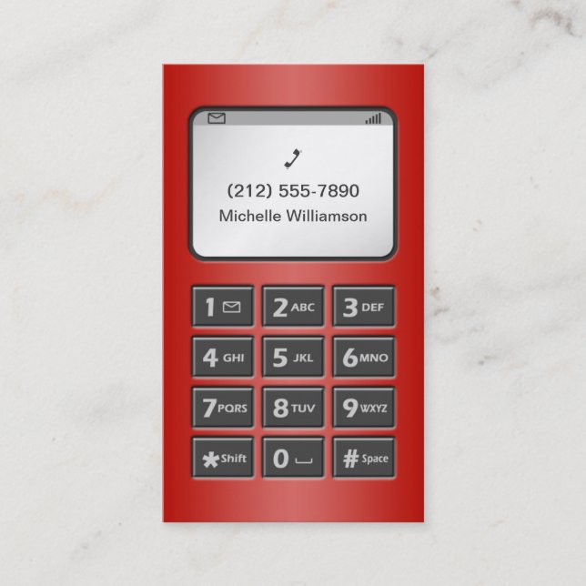 My Other Phone - Red Business Cards (Front)