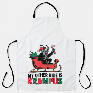 My Other Ride Is Krampus Krampus Riding Sleigh Apron