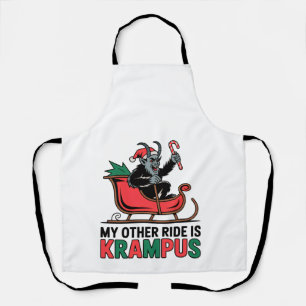 My Other Ride Is Krampus Krampus Riding Sleigh Apron