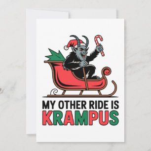 My Other Ride Is Krampus Krampus Riding Sleigh Card