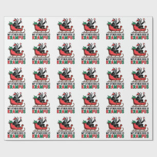 My Other Ride Is Krampus Krampus Riding Sleigh Wrapping Paper