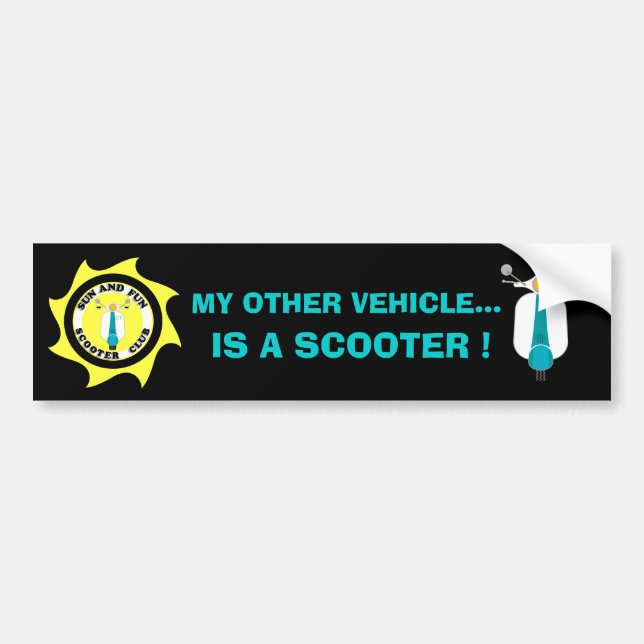 MY OTHER VEHICLE IS A SCOOTER... BUMPER STICKER (Front)