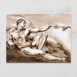 My Own Drawing of Michelangelo's Adam Postcard