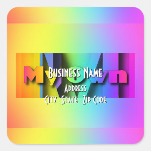 My Own Logo Rainbow Real Estate Business  Square Sticker
