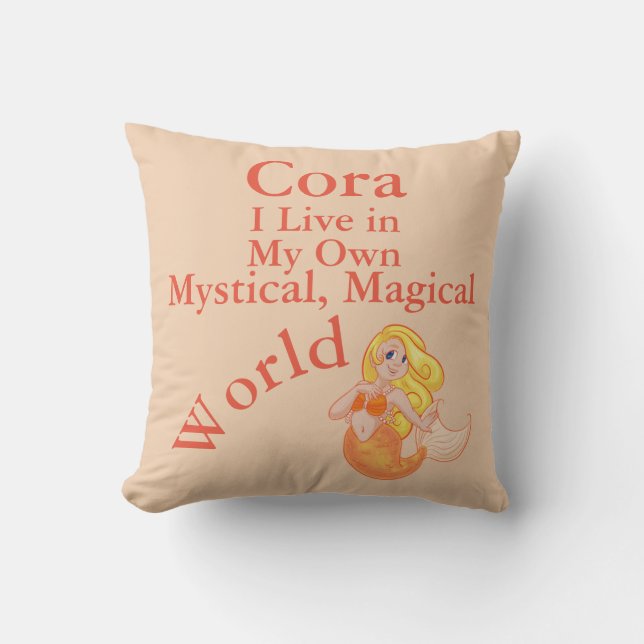 My Own Mystical Magical World Pillow Fun Mermaid (Front)