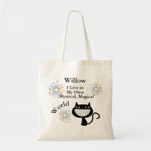 My Own Mystical Magical World Tote Bag Smiling Cat