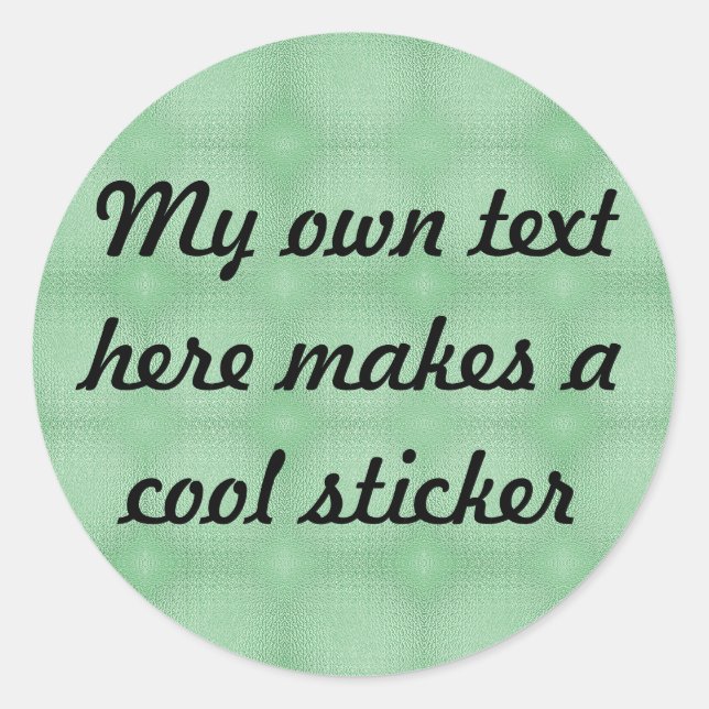 My Own Text Here Gradient Circles Green Classic Round Sticker (Front)