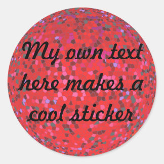 My Own Text Here Stained Glass Red Classic Round Sticker