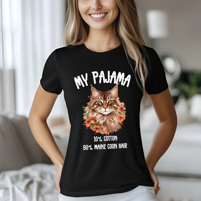 My Pajama Maine Coon Floral T-Shirt (Creator Uploaded)