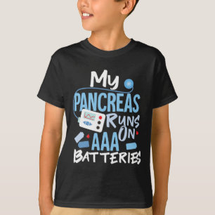 My Pancreas Runs On Aaa Batteries Type 1 Diabetes T-Shirt