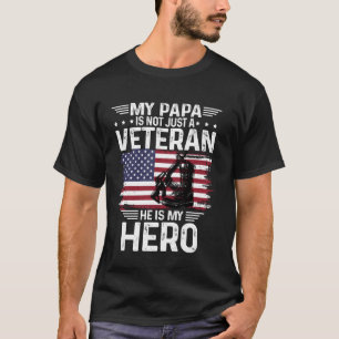 My Papa Is Veteran He Is My Hero Shirt Military Bo