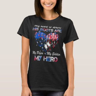 My Papa My Soldier My Hero Veteran Military T-Shirt