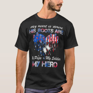 My Papa My Soldier My Hero Veteran Military T-Shirt