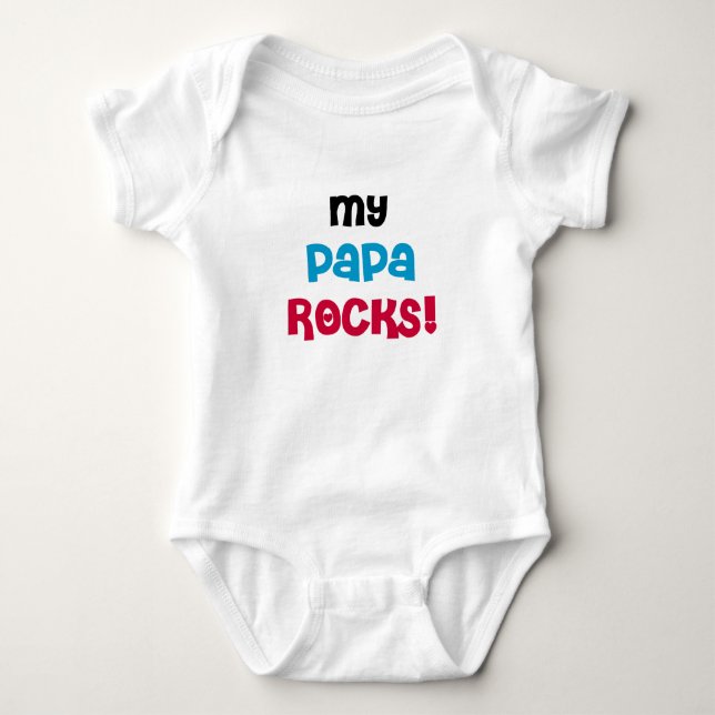 My Papa Rocks Baby Bodysuit (Front)