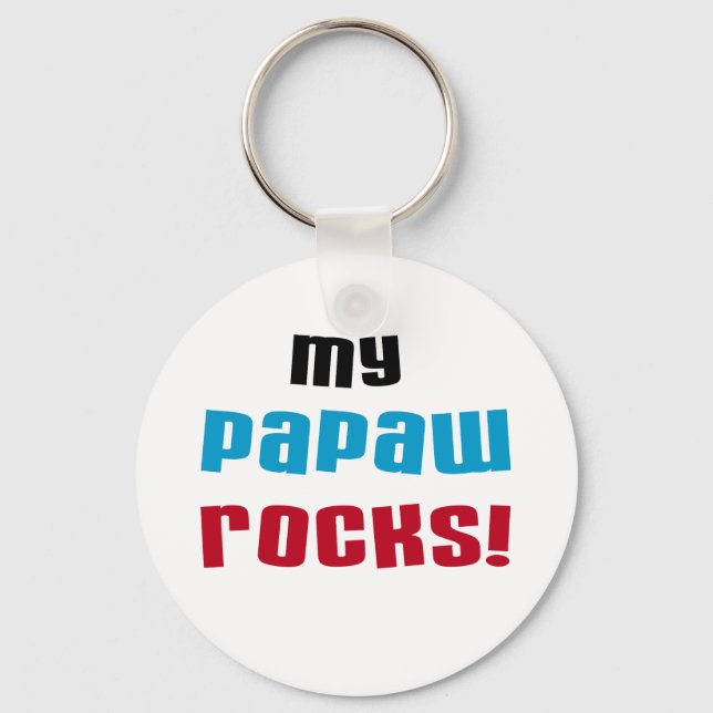 My Papaw Rocks T-shirts and Gifts Key Ring (Front)
