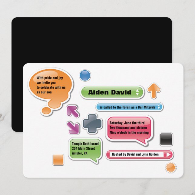 MY PARENTS ARE LAME Bat Bar Mitzvah Invitation (Front/Back)