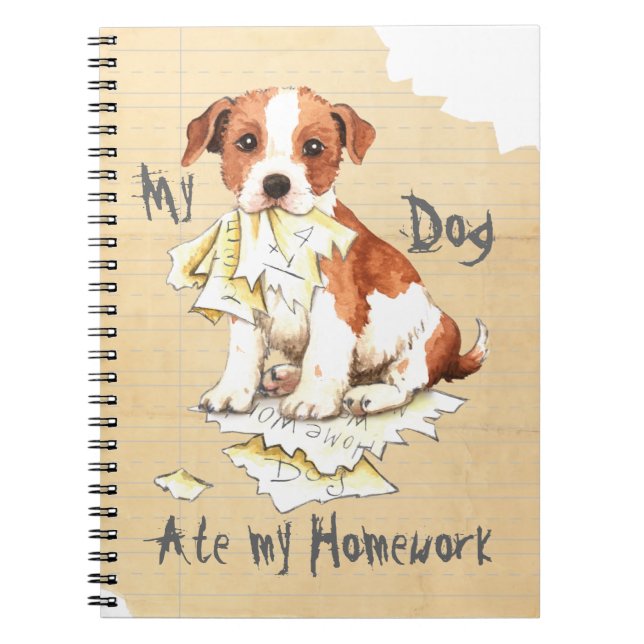 My Parson Russell Terrier Ate My Homework Notebook (Front)