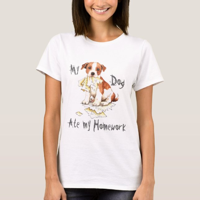 My Parson Russell Terrier Ate My Homework T-Shirt (Front)