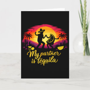 My partner is party crew sunset dance joke card