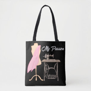 MY PASSION dressmaking model and sewing machine Tote Bag