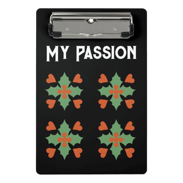 My Passion White Colour Custom Text Murray font Mini Clipboard (Front)