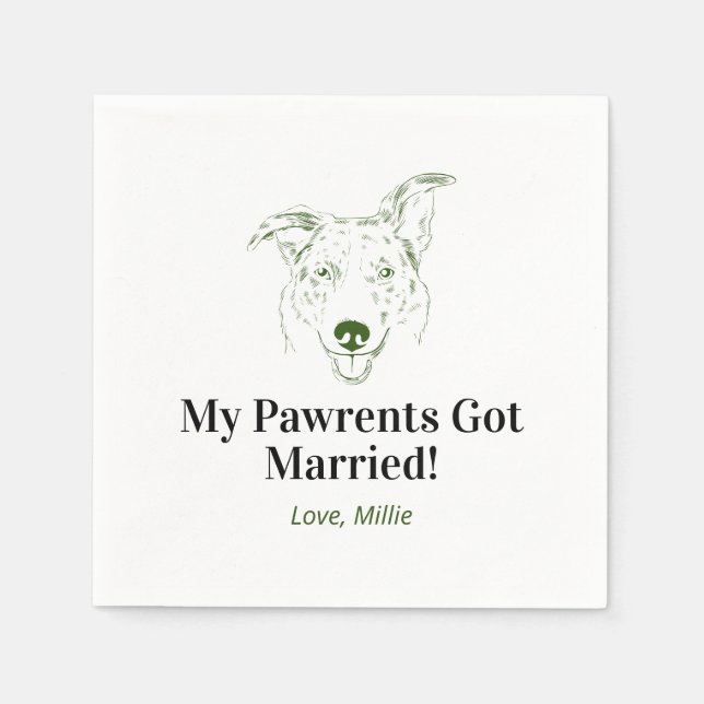 My Pawrents Got Married! Aussie Wedding Napkins (Front)