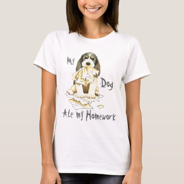 My PBGV Ate My Homework T-Shirt (Front)