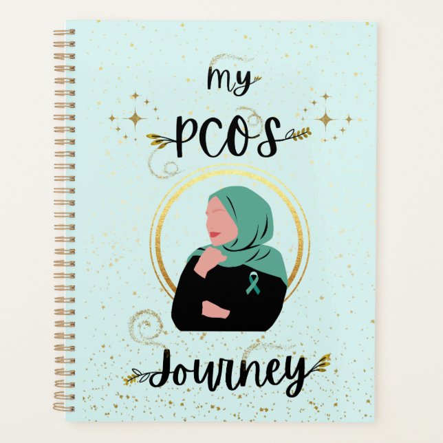 My PCOS Journey Polycystic Ovary Syndrome Teal Planner (Front)