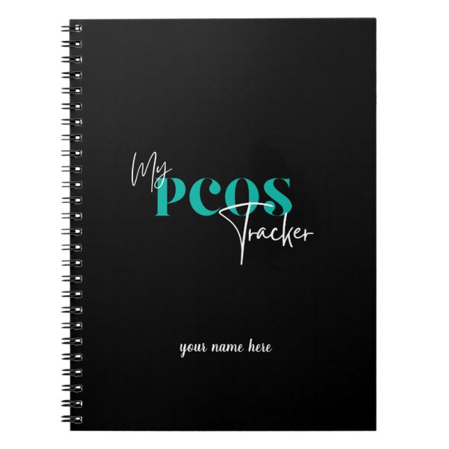 My PCOS Tracker Black Polycystic Ovarian Syndrome Notebook (Front)
