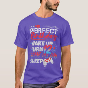 My Perfect 12th Birthday 12 Years Boy Girl Gaming  T-Shirt