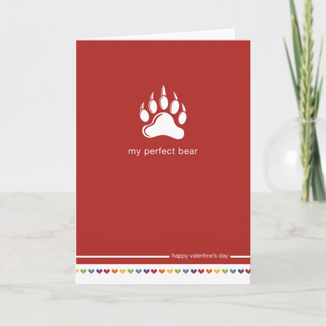 My Perfect Bear - Gay Valentine's day Holiday Card (Front)