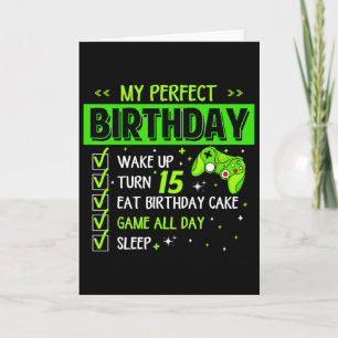 My Perfect Birthday Level Up 15th Birthday Gaming Card